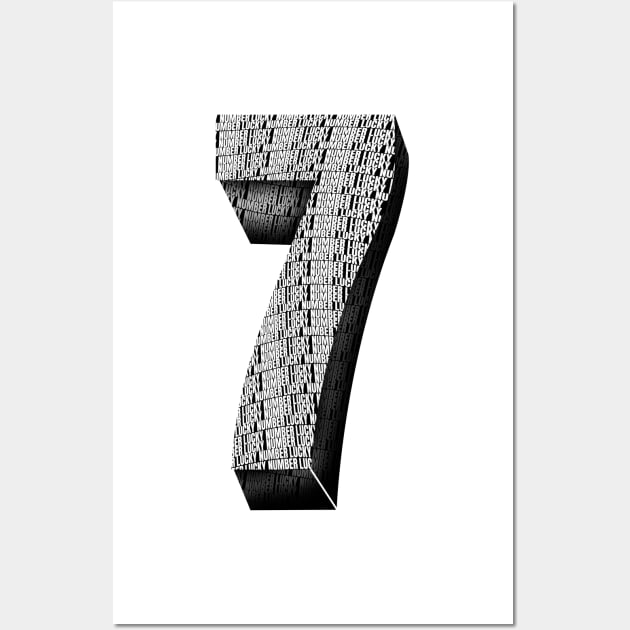 'Lucky Number 7' Awesome Lucky Number Gift Wall Art by ourwackyhome